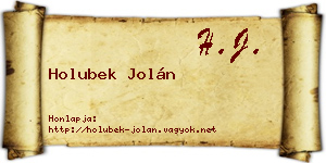 Holubek Jolán névjegykártya